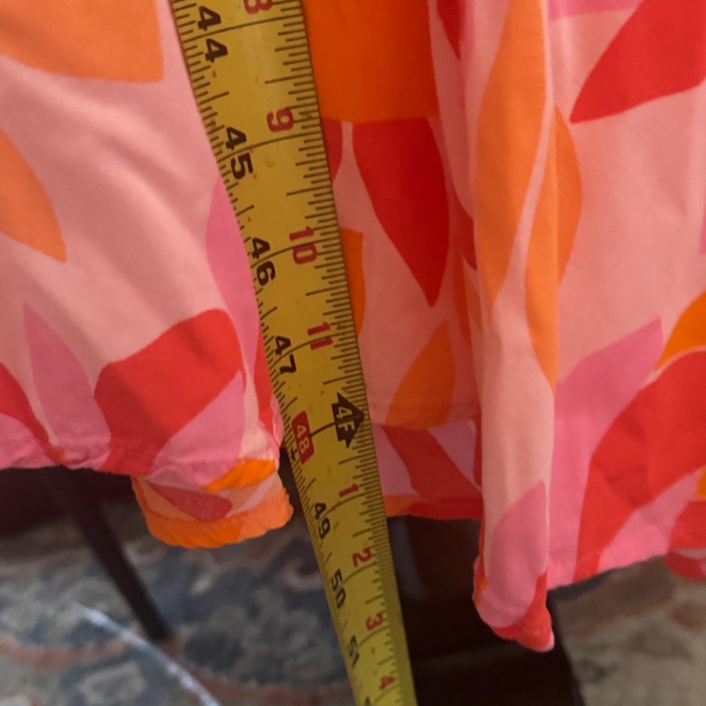 Anthropologie Abel the Label Floral Maxi Dress with Tie back- Orange and Pink XS - Picture 8 of 9
